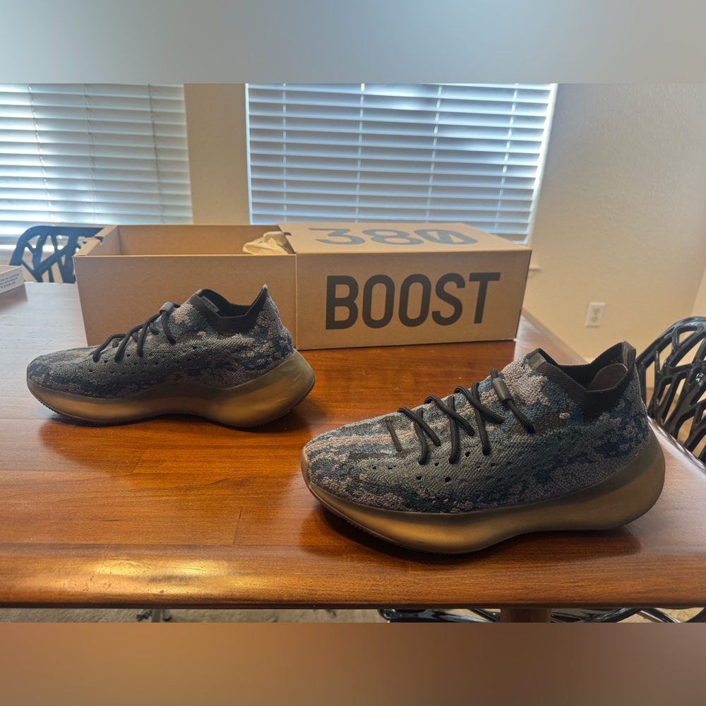 Adidas Yeezy Boost 380 Black Blue Sneakers - Picture 5 of 9